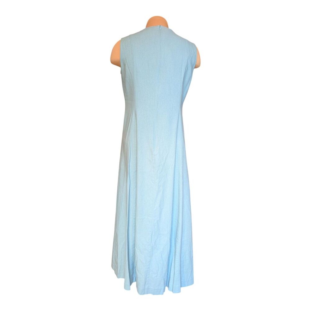 Coldwater Creek 2 Pc Dress Jacket Set Blue Embroidered Women's Size 6 Classy - Picture 6 of 13